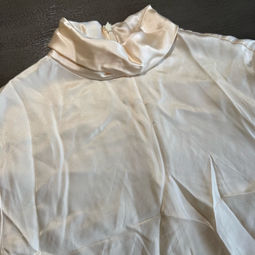 100% Silk Ivory Cream Long Sleeve Blouse Shirt Kate Hill 6 - Picture 3 of 9